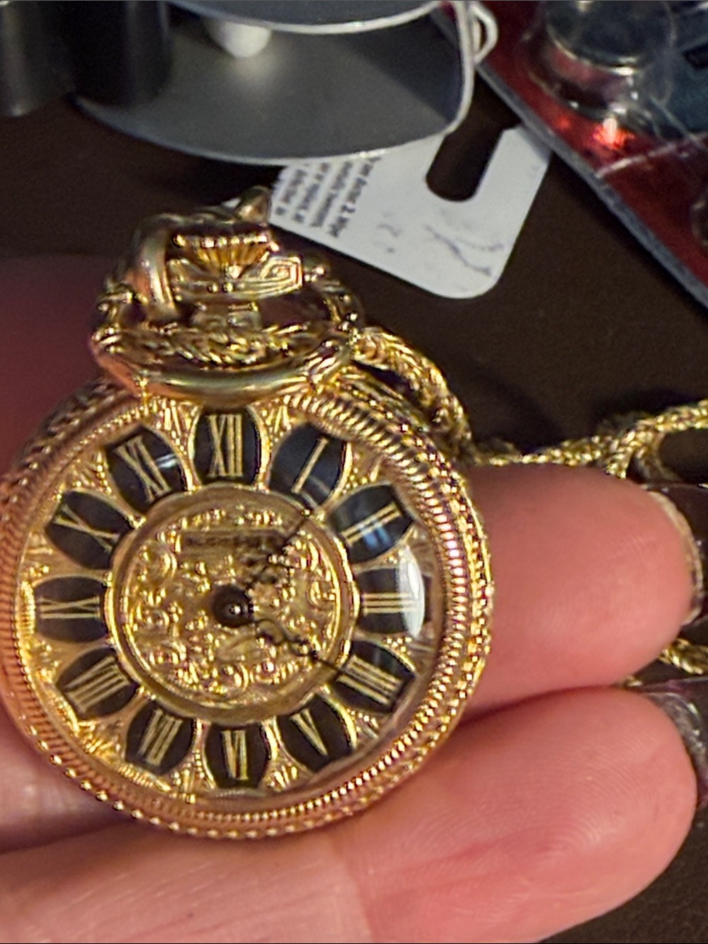 heavy 14 karat gold filled  chain  Boucher  Pocket Watch - Picture 3 of 3